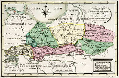 77-1 Kaart van het gedeelte van de provincies Utrecht, Zuid-Holland en Gelderland, tesamen het grondgebied van het in ...